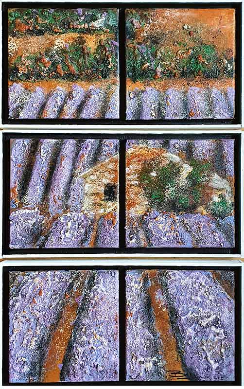 Provence - Acryl-Mischtechnik auf Triptychon